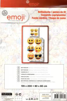 Bettwäsche Emoji Happy - weiß - 135 x 200cm